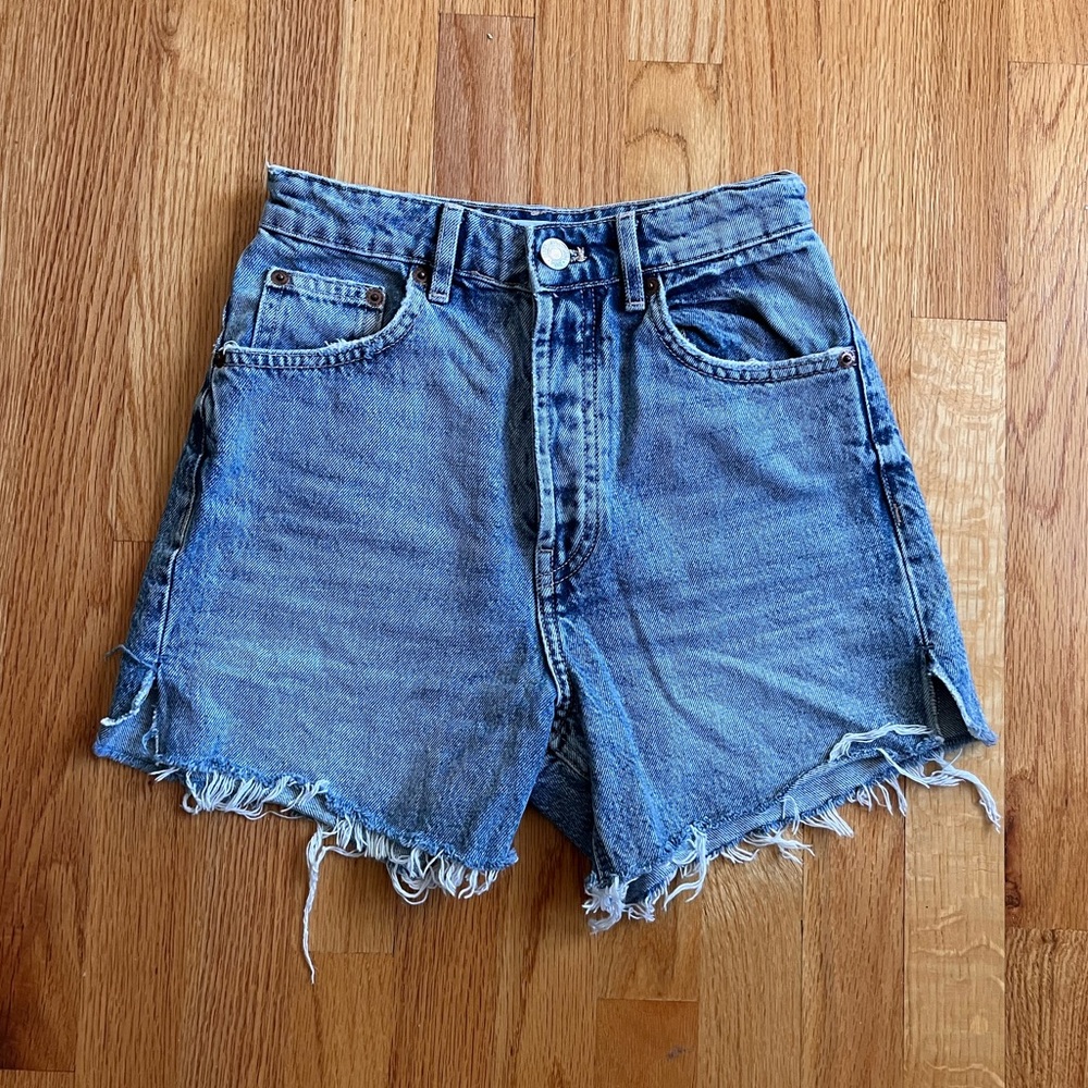 Zara Distressed Denim Shorts